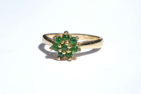 Delicate Floral Natural Jadeite Jade Ring (Type-A) – Certified Burmese Cabochons