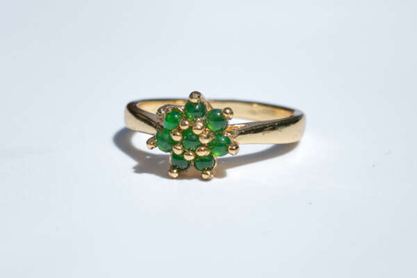 Delicate Floral Natural Jadeite Jade Ring (Type-A) – Certified Burmese Cabochons - Image 5